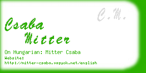 csaba mitter business card